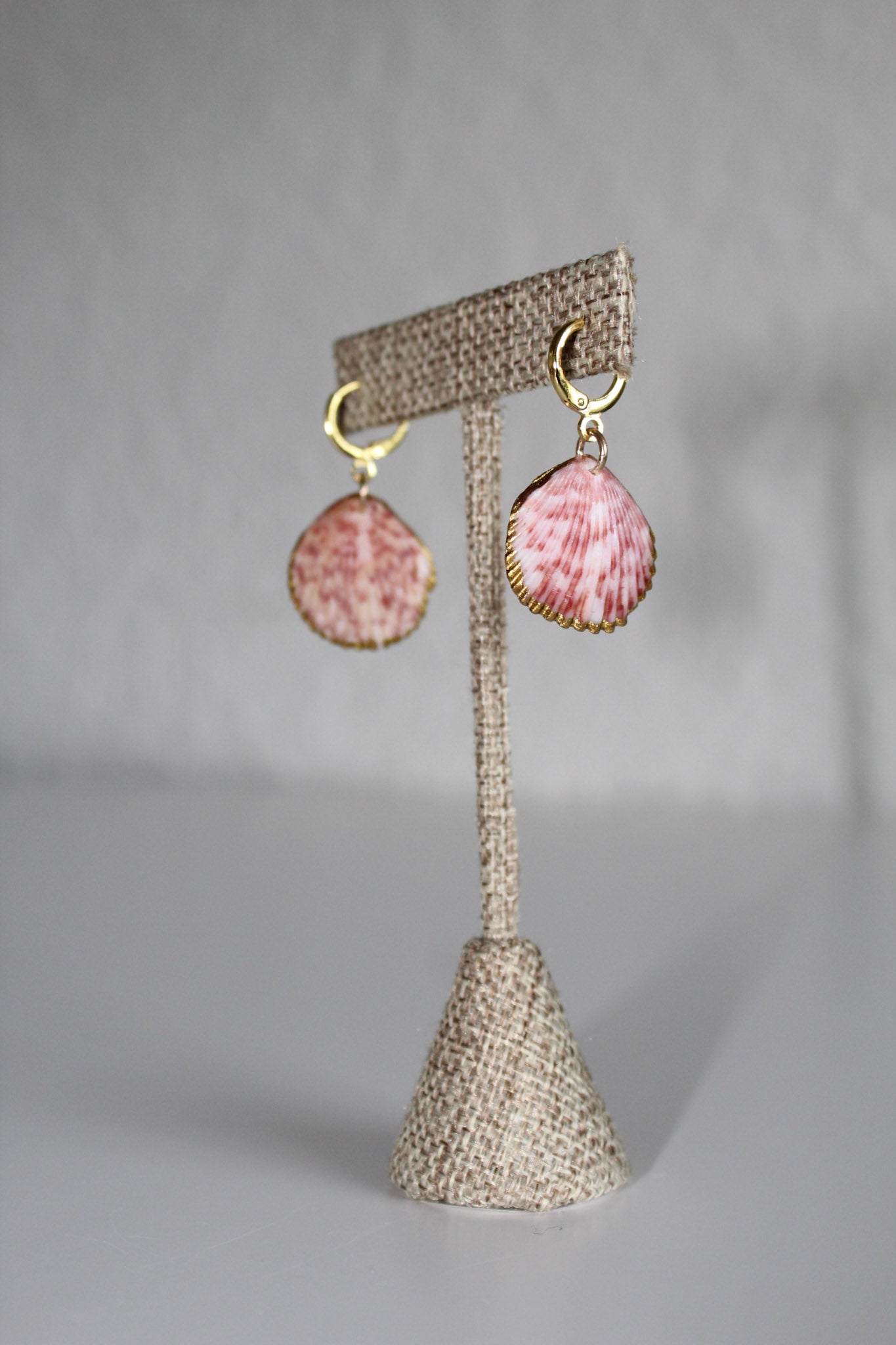 Baby scallop shell mini hoop earrings